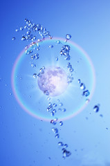月と水滴