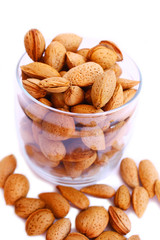 almonds in glass pot