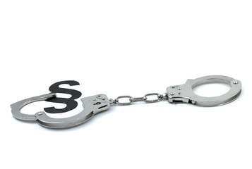 Handschellen und Paragraf-Symbol