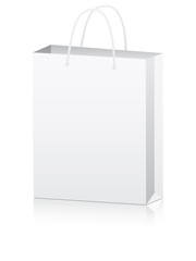 white shopping bag for advertising vector illustration