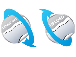 download and upload buttons vector illustration