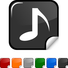 Music sticker icon. Vector illustration.