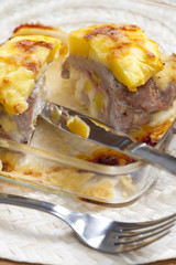 filled pork steak with pineapple