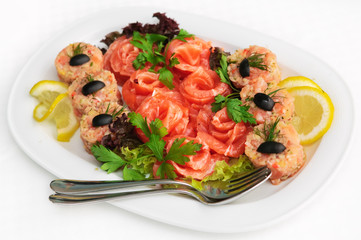 Dish of red fish