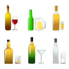 bottle icon set