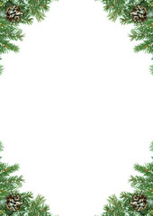 Christmas framework with snow