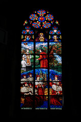 Stained glass in Votivkirche church, Vienna