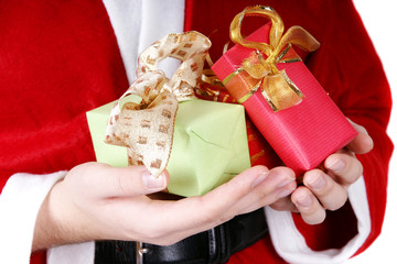 Santa Claus offering a present