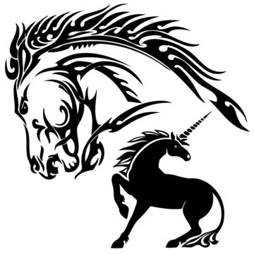 vector illustration tattoo design (horse)