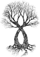 vector illustration tattoo design (tree)