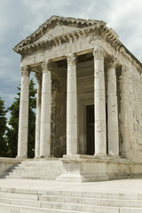 Historic Roman temple of August in Pula, Croatia