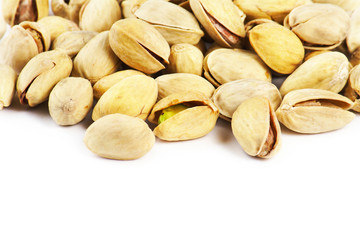 Closeup shot of pistachios