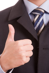 Business man showing thumb up