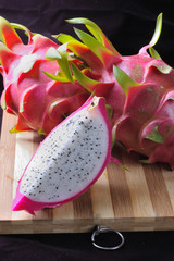Dragon fruit or pataya fruit close up