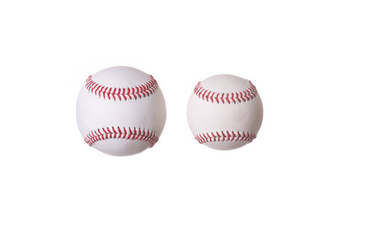 Regular size baseball and training size baseball