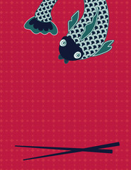 Menu card for oriental restaurant with space for text