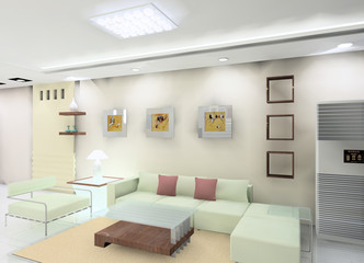 a living room in the apartment