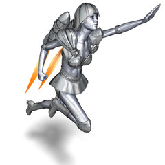 powerful silver heroine rescues the world