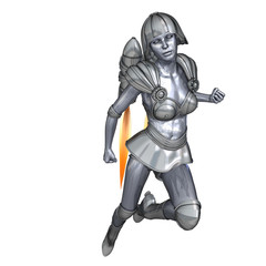 powerful silver heroine rescues the world