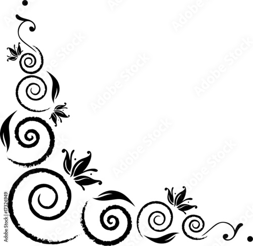 "Blumen Ranke filigran, floral, Spirale, Spiralen ...