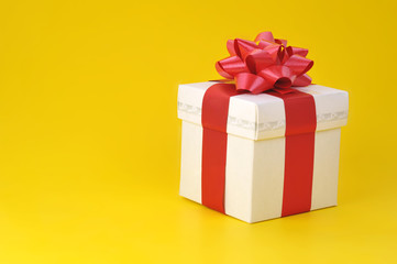 gift box on yellow