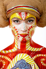 beautiful girl with creative bodyart