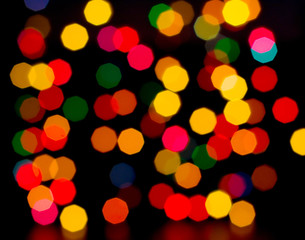 colorful lights on black background