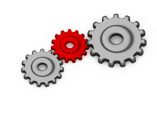 3d pinions isolated on white