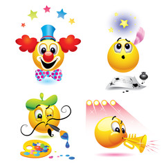 Smiley balls with different occupation