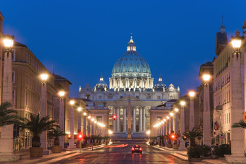 Fototapeta na wymiar San Pietro, Via della Conciliazione w Rzymie