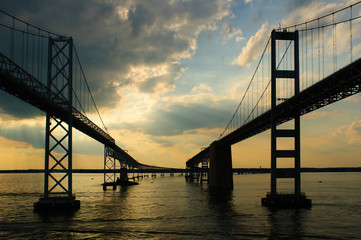 Passing under the Chesapeake Bay Bridges