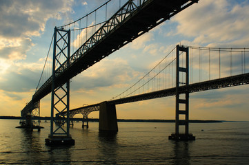 Fototapeta na wymiar Twin Chesapeake Bay Bridges