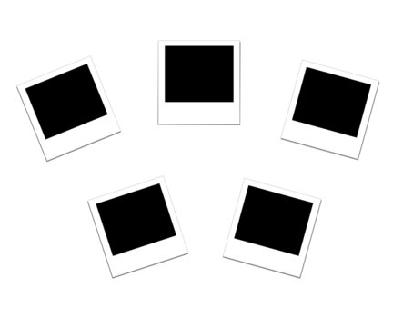 vector illustration of the five blank photo frames