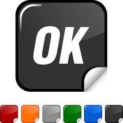 Ok sticker icon. Vector illustration