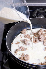 Milch zugeben