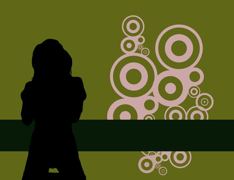 Image of sexy grunge female on green background