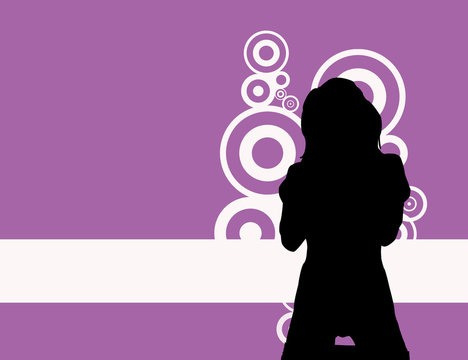 Image of sexy grunge female on violet background