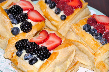 berry custard cake