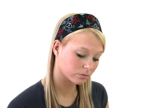 Portrait of a beautiful female teenager wearing a headband