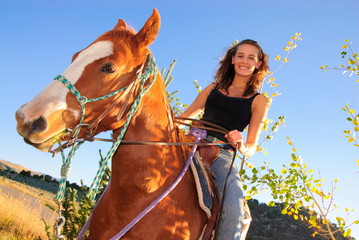 Girl and her horse - Powered by Adobe