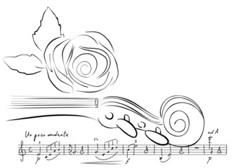 violin and rose lines. vector © Ghen