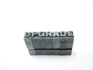 WORD UPGRADE IN VINTAGE LETTERPRESS BLOCKS