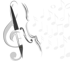 abstract violin and key lines. vector © Ghen