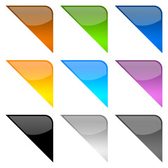 Angoli vettoriali colorati glossy