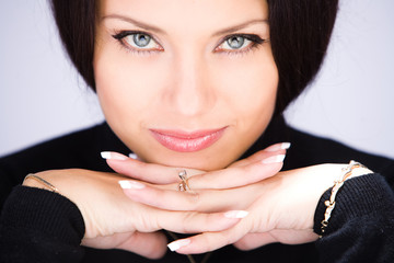 young woman with shittish look