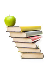 Books and apple