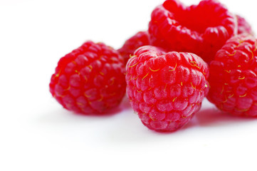 close up of fresh raspberry crop