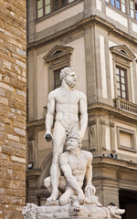 Ancient Statues in Plaza in Florence