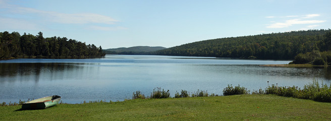 Summer camp on an alpine lake