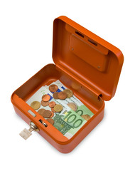 kasse geld bargeld euro barkasse rot kassette